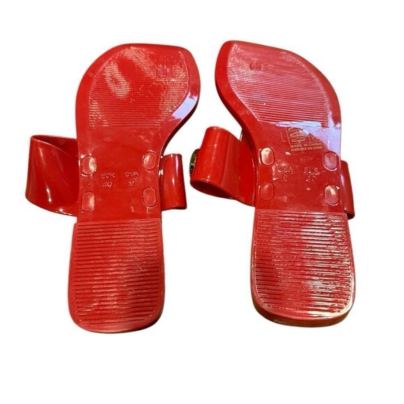 Revolve Jeffrey Campbell A Lil Bit Shiny Horsebit Jelly Thong Sandal NWOT - Picture 9 of 10